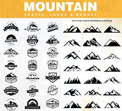 87个与山岭有关联的标志和徽标：Mountain Related Bundle